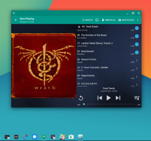 The DSub music app just runs in its own window, like all Android apps on Chrome OS.